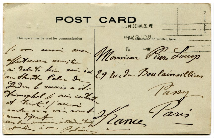 Buckingham Palace - CP &agrave; Pierre Lou&yuml;s - Mars 1910