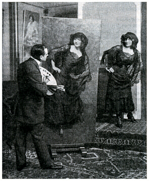 Polaire dans l'atelier de Jean Sala  1910