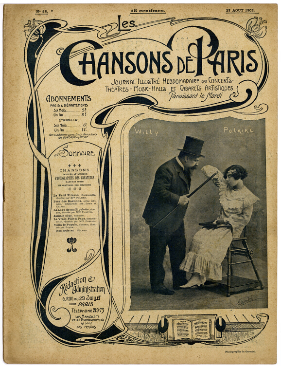 Polaire  Les Chansons de Paris  Ao&ucirc;t 1903