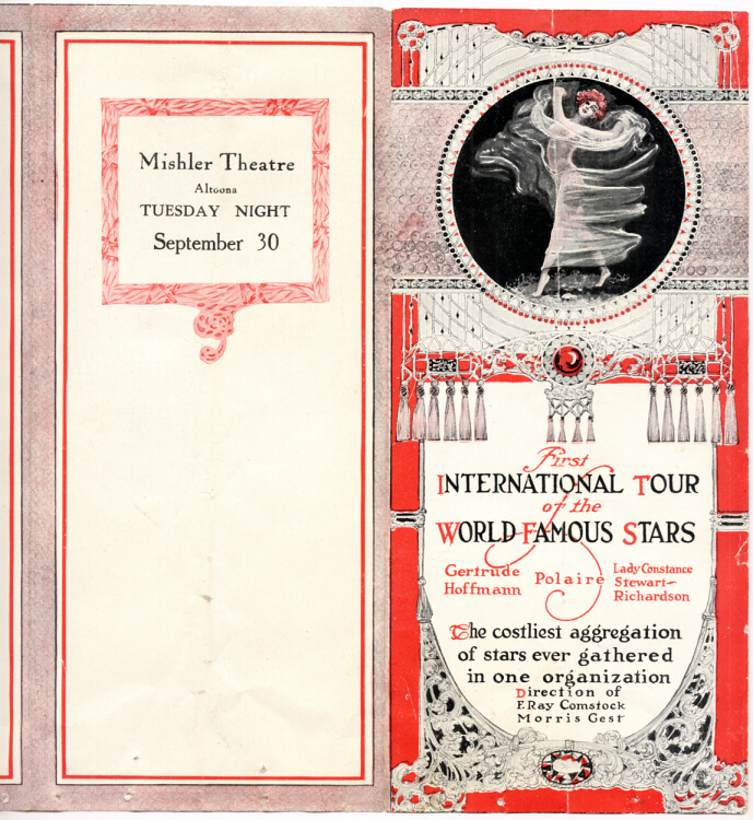 Programme du Mishler Theatre (USA)  1913
