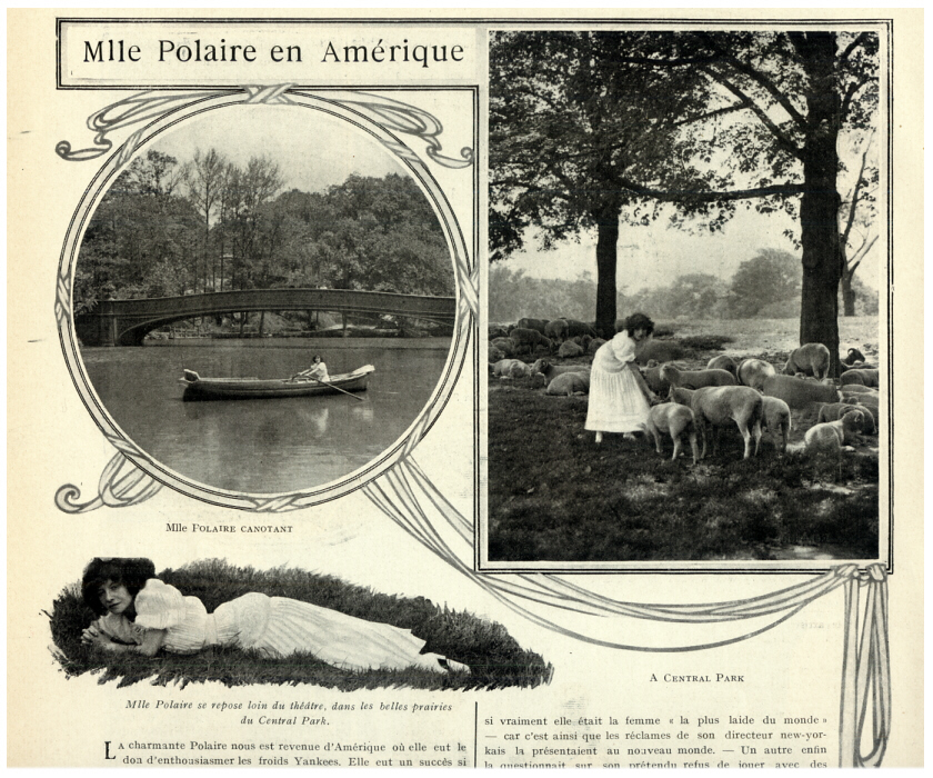 Polaire &agrave; Central Park  New York  Et&eacute; 1910