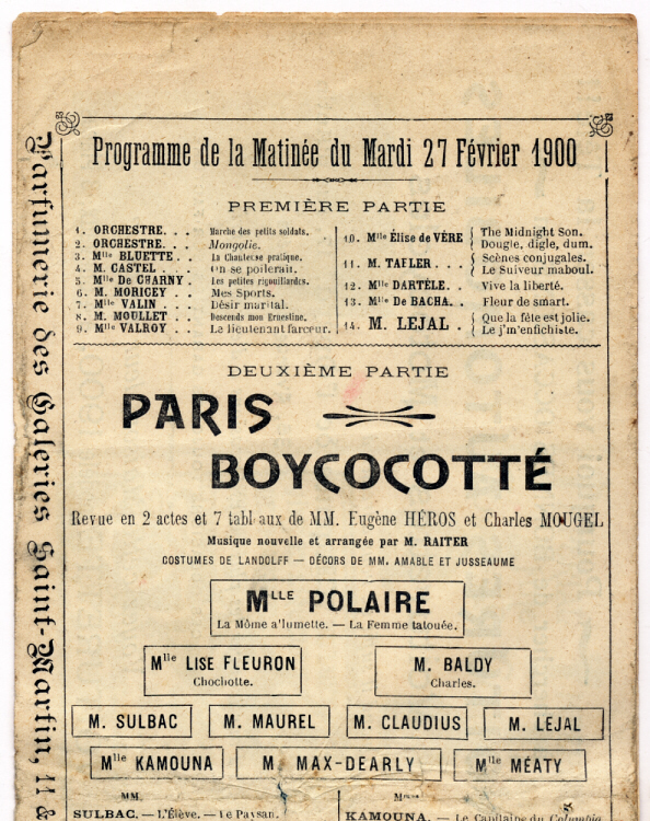 Paris Boycocott&eacute;  Maxim's  27 f&eacute;vrier 1900