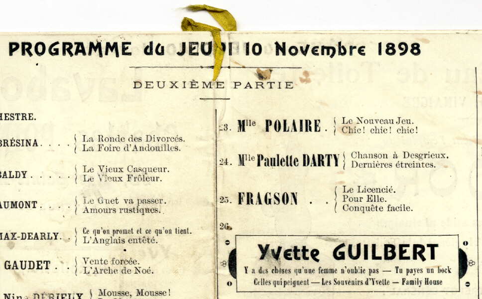 Programme de La Scala  Novembre 1898