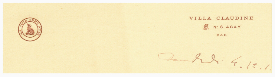 En-t&ecirc;te du papier &agrave; lettres de Polaire